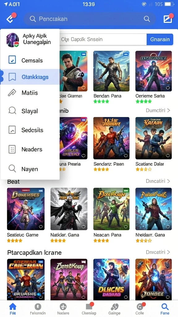 Screenshot dari level tantangan yang mendebarkan.