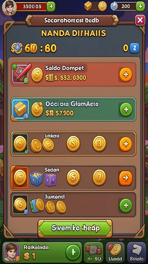 Screenshot memperlihatkan fitur upgrade item yang menarik.