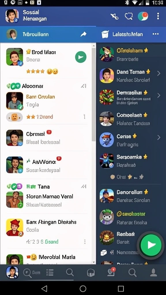 Demontrasi fitur interaksi online dengan pemain lain.