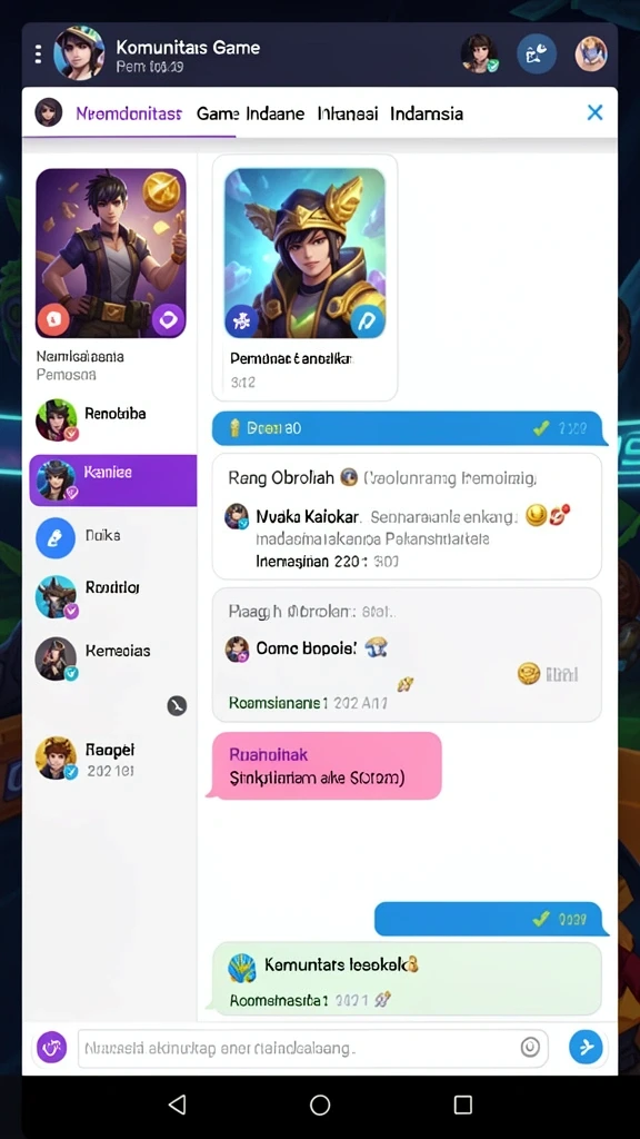 Fitur chat untuk berinteraksi dengan pemain lainnya.