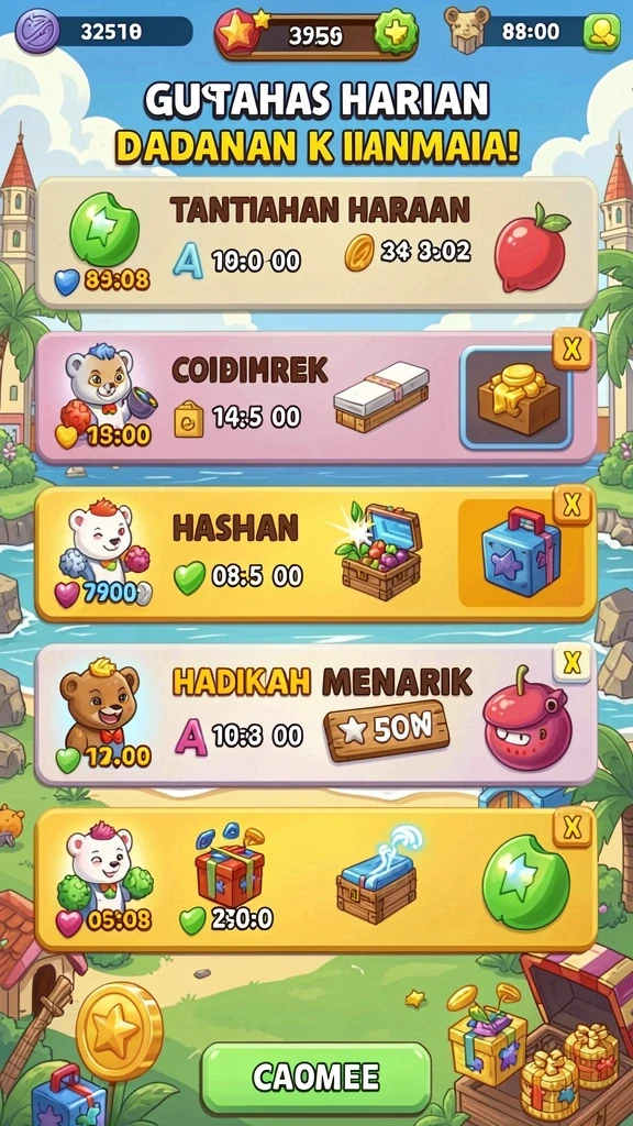 Koleksi item menarik untuk meningkatkan permainan.