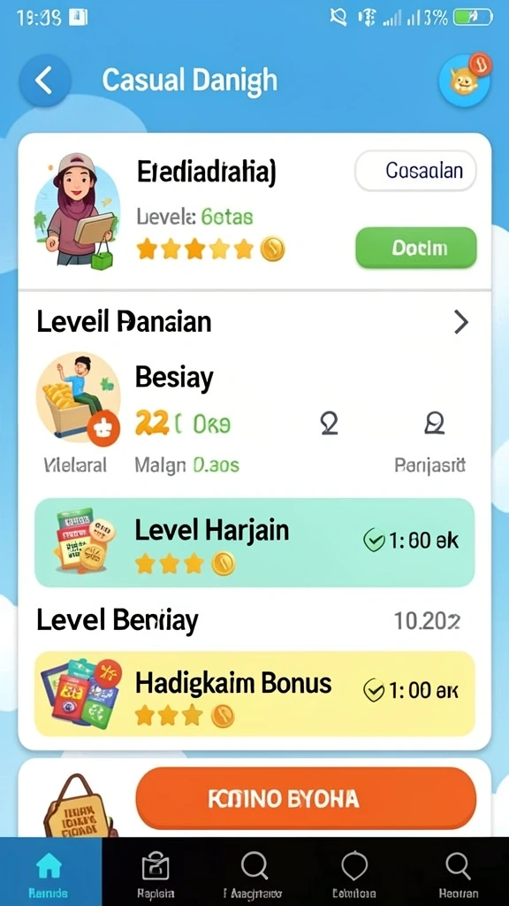 Screenshot menunjukkan level baru yang penuh tantangan.