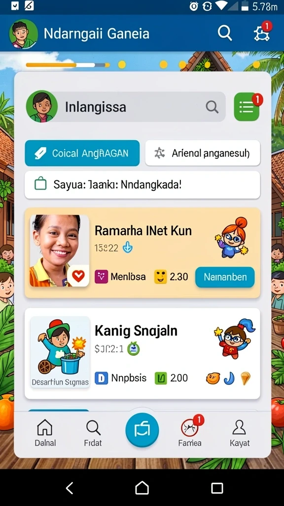 Tampilan karakter utama dalam petualangan seru.