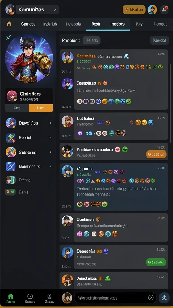 Fitur pencarian teman berdasarkan minat game.